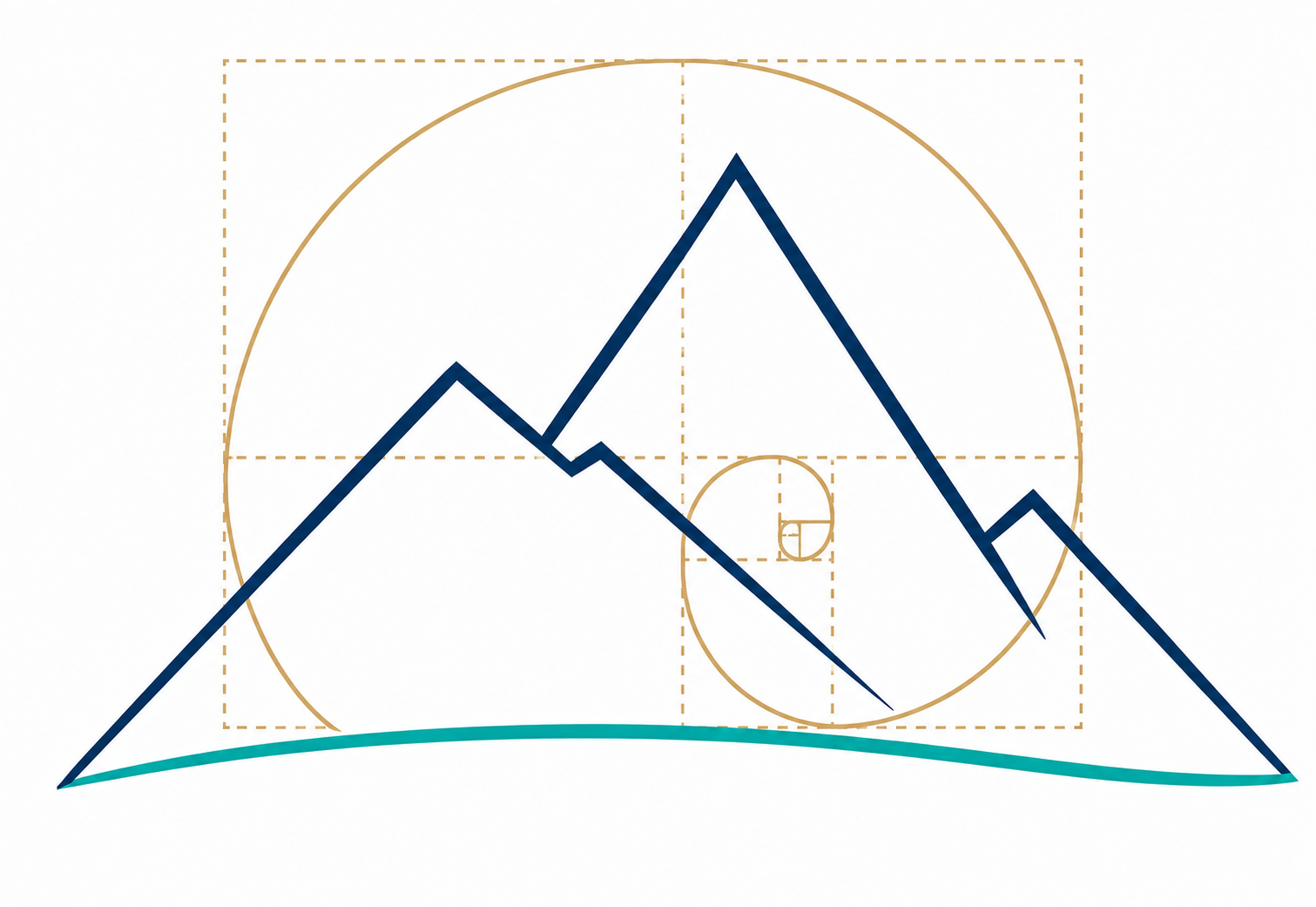 Visuel géométrique évoquant une montagne construite pas à pas